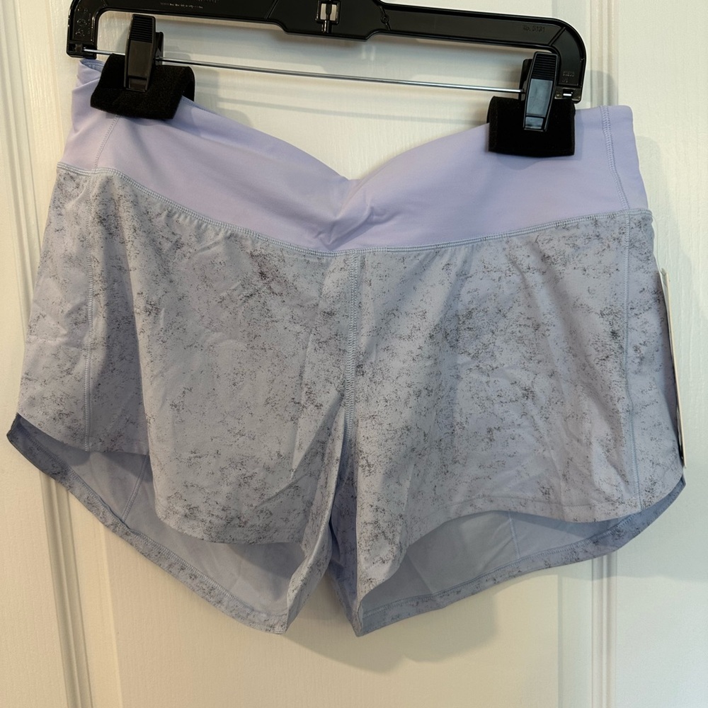 NWT lululemon speed up mid rise 4” short in icy blue - size 10